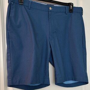 Peter Millar Blue Patterned Flat Front Shorts
